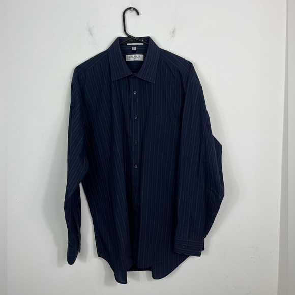 Vintage Balmain Paris Striped Button Down Sz L - Picture 2 of 7